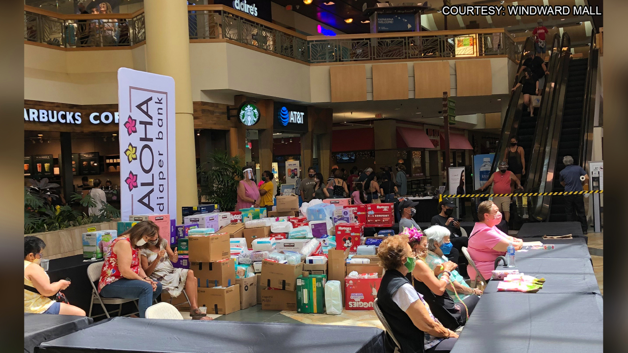 Drive at Windward Mall collects over 10,000 diapers for struggling